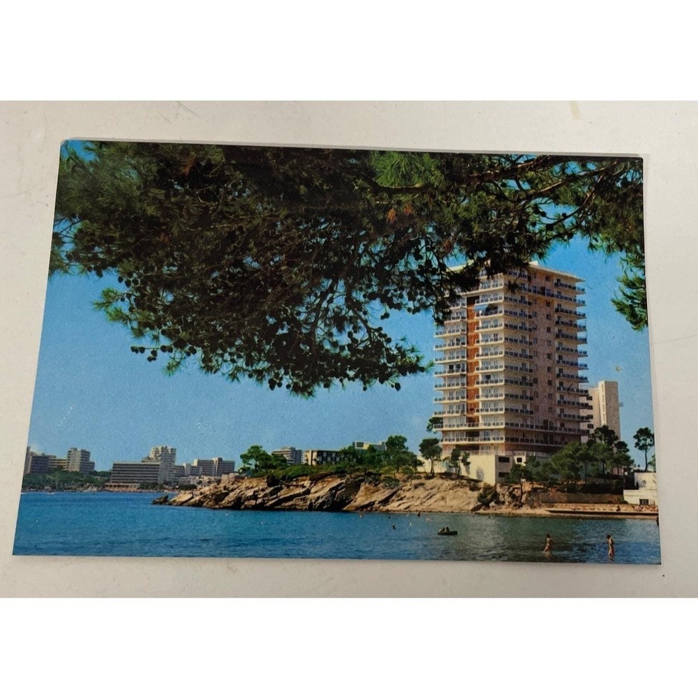 Vintage Palma Nova Mallorca Postcard With Coastal View Hi Rise Junk Journaling‎